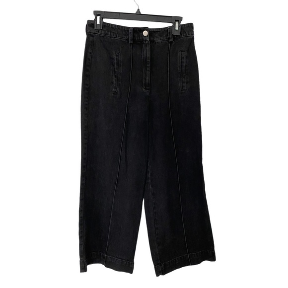 Cleobella Rigid Denim Cropped Black Pants - Picture 2 of 7